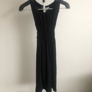 Max Studio ruched ruffles waist sleeveless dress